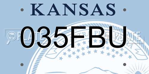 035FBU Kansas License Plate