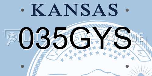 035GYS Kansas License Plate