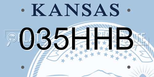 035HHB Kansas License Plate