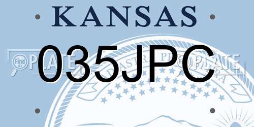035JPC Kansas License Plate