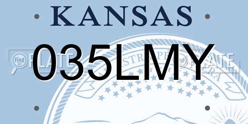 035LMY Kansas License Plate