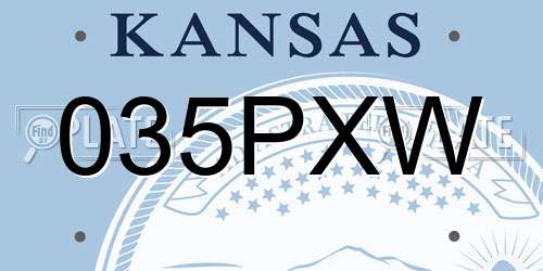 035PXW Kansas License Plate
