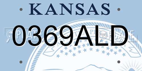 0369ALD Kansas License Plate