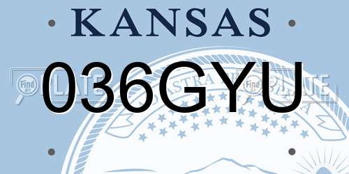 036GYU Kansas License Plate