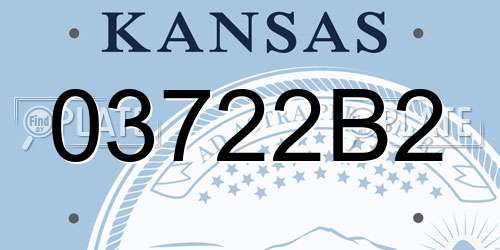 03722B2 Kansas License Plate