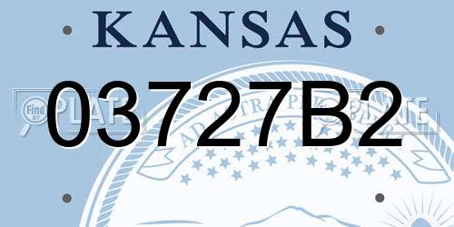 03727B2 Kansas License Plate
