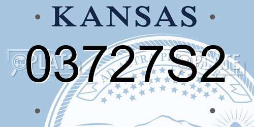 03727S2 Kansas License Plate