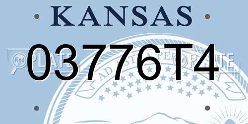 03776T4 Kansas License Plate