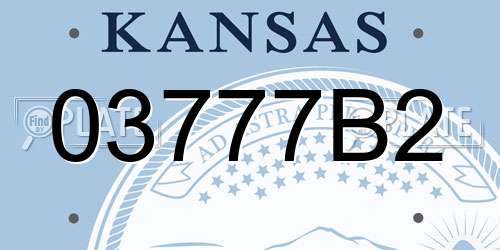 03777B2 Kansas License Plate