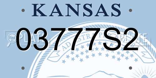 03777S2 Kansas License Plate