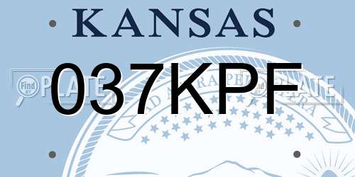 037KPF Kansas License Plate