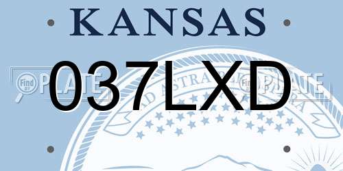 037LXD Kansas License Plate