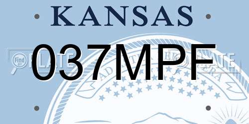 037MPF Kansas License Plate