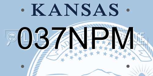 037NPM Kansas License Plate