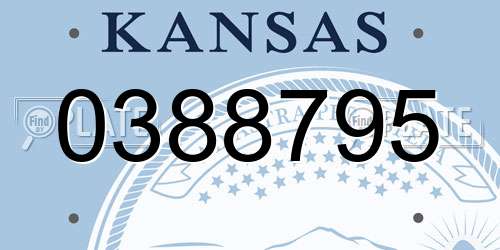 0388795 Kansas License Plate