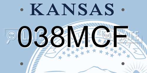 038MCF Kansas License Plate