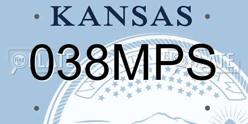 038MPS Kansas License Plate