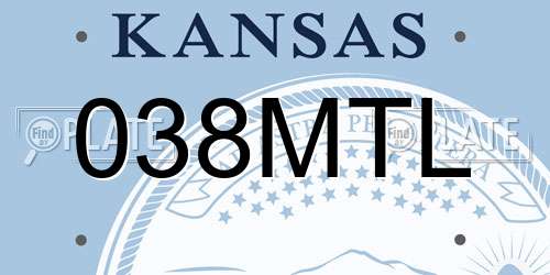 038MTL Kansas License Plate