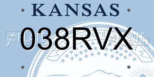 038RVX Kansas License Plate