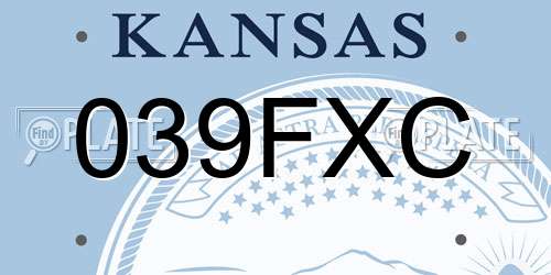 039FXC Kansas License Plate