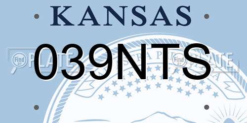 039NTS Kansas License Plate