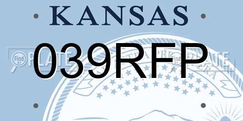 039RFP Kansas License Plate