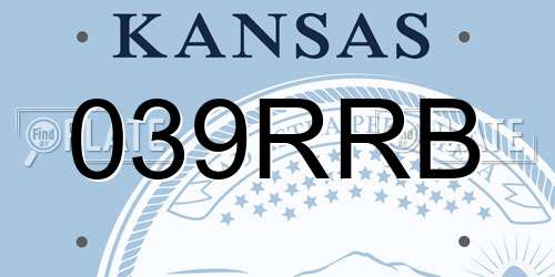 039RRB Kansas License Plate