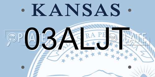03ALJT Kansas License Plate