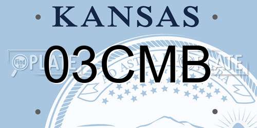 03CMB Kansas License Plate