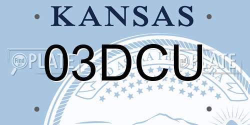 03DCU Kansas License Plate