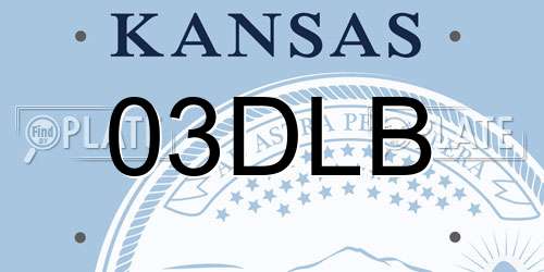 03DLB Kansas License Plate