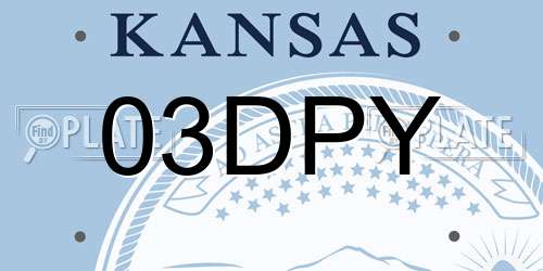 03DPY Kansas License Plate