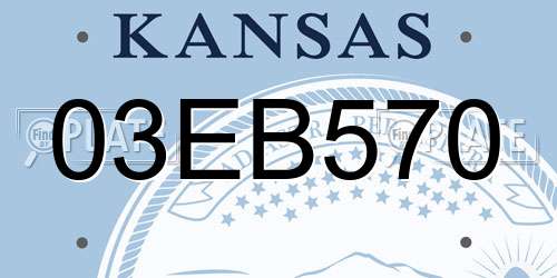 03EB570 Kansas License Plate
