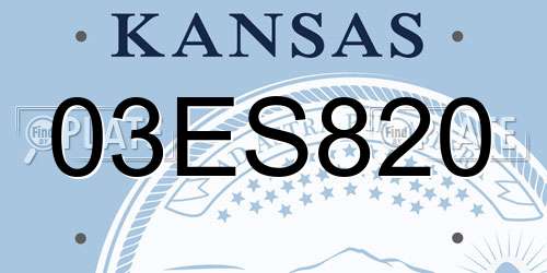 03ES820 Kansas License Plate