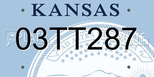 03TT287 Kansas License Plate