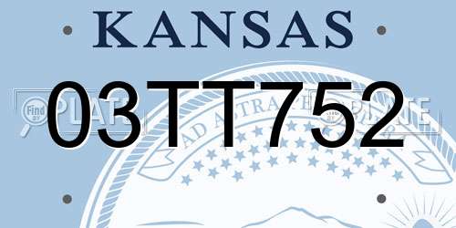 03TT752 Kansas License Plate