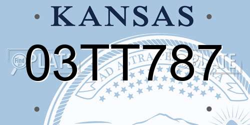 03TT787 Kansas License Plate