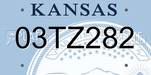 03TZ282 Kansas License Plate