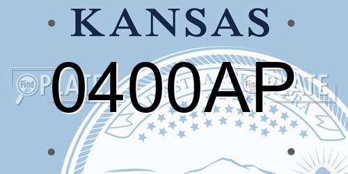 0400AP Kansas License Plate