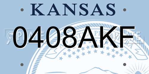 0408AKF Kansas License Plate