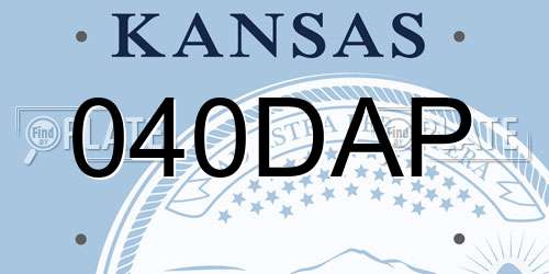 040DAP Kansas License Plate