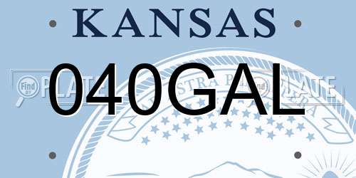 040GAL Kansas License Plate