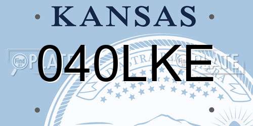 040LKE Kansas License Plate
