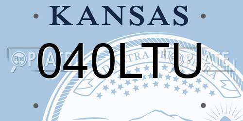 040LTU Kansas License Plate