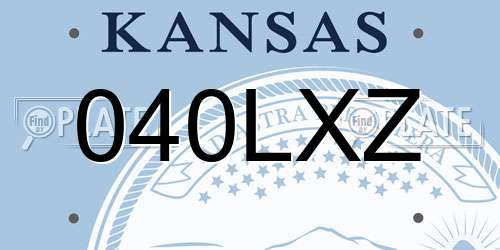 040LXZ Kansas License Plate
