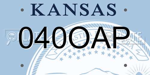040OAP Kansas License Plate