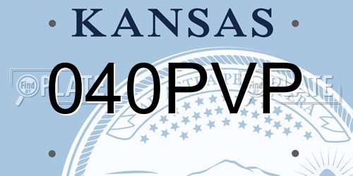 040PVP Kansas License Plate