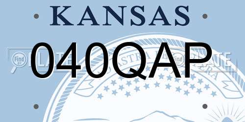 040QAP Kansas License Plate