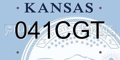 041CGT Kansas License Plate