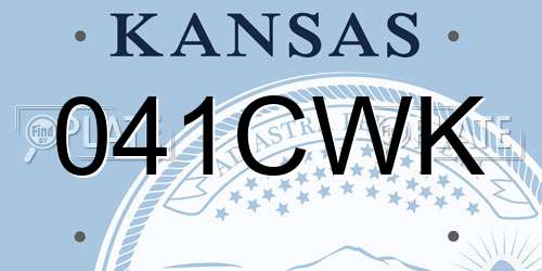 041CWK Kansas License Plate